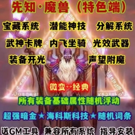 魔兽世界单机WOW335特色宝藏潜能神技武神卡牌内飞先知暗金微变版